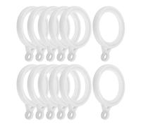 FIXOSHEE 12 Piezas Unidades Anillas de Cortina Plástico Blanco con Ojales para Colgar Cortinas y Cortinajes Fácil Deslizamiento Resistente Uso Hogar