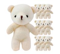 FIXOSHEE 15 Colgantes de Osito de Peluche Mini Llaveros Colgantes de Oso de Juguete en Color Beige Set de 15 Piezas para Decoración de Bolsos y Fiestas