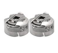 FIXOSHEE 2 Cajas de Bobina para Máquina de Coser Industrial Funda de Bobina Plana Portabobinas Duradero de Metal Plateado Accesorio Profesional para Costura y Reparación