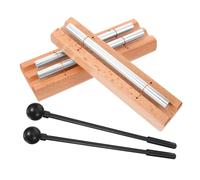 FIXOSHEE 2 juegos Campanas de Viento de Madera y Metal para Meditación y Yoga Instrumento de Percusión con Tonos Claros para Atención Aulas y Prácticas de Mindfulness