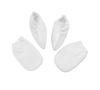 FIXOSHEE 2 pares Guantes Aislantes Cera de Parafina para Manos y Pies de Manoplas Térmicas Blancas para Terapia y Cuidado de Piel Diseño de Cierre Presión Cómodos y Lavables
