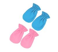 FIXOSHEE 2 pares Guantes de Paraffina Hidratantes para Cuidado de Manos Manoplas para Baño de Cera Terapia de Calor Reutilizable para Spa y Uso Doméstico Azul y Rosa