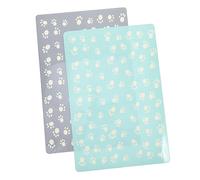 FIXOSHEE 2 Piezas Alfombrilla para Mascotas Antideslizante Tapete de Alimentación para Gatos y Perros de Material PP y EVA Duradero Protección para Suelos y Comedero Color Color Aleatorio