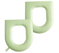 FIXOSHEE 2 piezas Almohadilla de Asiento de Inodoro EVA Gruesa y Lavable Cojines de Asiento para Wc con Gancho Funda Reutilizable para Baño de Unidades Verde