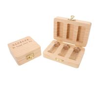 FIXOSHEE 2 Piezas Caja de Dientes de Leche para Frascos de Vidrio Caja de Madera para Guardar Dientes Perdidos Cordón Umbilical y Recuerdos Infantiles Organizador Portátil y Decorativo