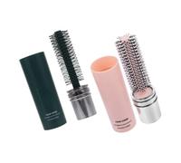 FIXOSHEE 2 piezas Cepillo Redondo Retráctil Compacto para Viaje Resistente y Suave con Doble Función para Cabello Rizado y Liso para Mujeres y Hombres de Rosa y Verde