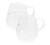 FIXOSHEE 2 Piezas Jarra de Leche de Vidrio Transparente de Jarra Multifuncional para Café y Bebidas Resistente al Calor Diseño Elegante para Hogar y Oficina