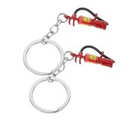 FIXOSHEE 2 piezas Llavero Decorativo Extintor de Incendios Colgante Doble Charm Mini Extintor Rojo para Bomberos Regalo Práctico y Ligero para Llaves y Mochilas