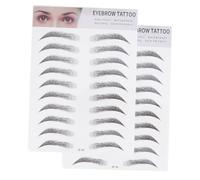 FIXOSHEE 2 piezas Pegatinas de Cejas Realistas de Unidades Negras Adhesivos Temporales para Cejas Herramienta Fácil de Usar para Hombres y Mujeres sin Recuperación