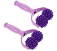 FIXOSHEE 2 Piezas Rodillo de Masaje Manual Y Forma con Púas para Brazos y Piernas Stick Portátil para Puntos de Muscular Hombros y Cuello de Púrpura