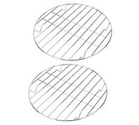 FIXOSHEE 2 piezas Soporte de Barbacoa Redondo Inoxidable para Asar Hamburguesas Verduras y Pescado Accesorios de Bbq para Actividades