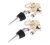 FIXOSHEE 2 Piezas Tapones para Botellas de Vino de Aleación Decorativos y Reutilizables de Tapones Herméticos para Corchos de Vino Accesorios para Botellas de Aceite y Vinagre