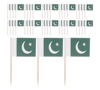 FIXOSHEE 200 Piezas Mini Banderas de Pakistán Palillos de Dientes para Decoración de Tartas y Aperitivos Banderas Pequeñas para Fiestas Cócteles y Eventos Culturales