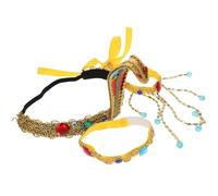FIXOSHEE 3 Piezas Accesorios Disfraz Egipcio Mujer Diadema Serpiente Ajustable con Cuentas y Borlas Brazalete Ligero para Carnaval Fiesta Temática Cleopatra