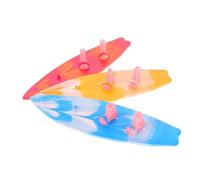 FIXOSHEE 3 Piezas Mini Tablas de Surf con Botas para Muñecas Decoración Detallada para Fiesta Cumpleaños Piscina y Accesorios Playa Surfistas