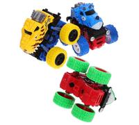 FIXOSHEE 3 Piezas Vehículos de Juguete Off-Road de Inercia para Modelos Educativos de Coches con Colores Brillantes y Bordes Redondeados para Estimular la Imaginación Infantil