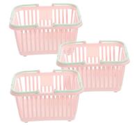 FIXOSHEE 3piezas Cestas Pequeñas De Plástico con Asas Cesta Portátil para Almacenamiento De Juguetes Frutas y Baño Cesto Compacto para Escritorio y Organización Diaria