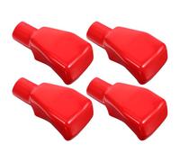 FIXOSHEE 4 Cubiertas Protectoras de Bornes para Batería Coche, Tamaño Grande, Color Rojo, Manguitos Aislantes de Goma para Terminales Positivos y Negativos, Accesorios de Batería