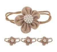 FIXOSHEE 4 Piezas Alzapaños de Cortina con Flor Girasol Boho Cuerda de Arpillera Ajustable para Salón Dormitorio y Ventana Estilo Rústico Vintage