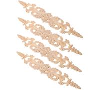 FIXOSHEE 4 Piezas Apliques de Madera Maciza Vintage para Muebles Decoración de Puertas y Gabinetes Estilo Europeo Molduras Decorativas para Salones y Hogar