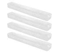 FIXOSHEE 4 Piezas Estuche Transparente para Bolígrafos Unidades Caja Organizadora de Multifunción para Lápices y Bolígrafos Práctico Contenedor Visible para Oficina y Regalo