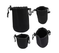 FIXOSHEE 4 Piezas Fundas Protectoras para Lentes de Cámara de Neopreno Impermeables Bolsas Flexibles con Cordón para Objetivos DSLR Protección Resistente y Almacenamiento Portátil para