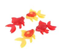 FIXOSHEE 4 Piezas Peces Artificiales Flotantes Realistas para Acuario de Plástico Resistente Decoración Pequeña para y Oficina Pack de Rojo Naranja y
