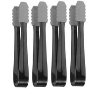 FIXOSHEE 4 piezas Pinzas para Hielo de Acero Inoxidable Antideslizantes con Clips de Silicona de Mini Pinzas Ergonómicas para Cocina y Coctelería
