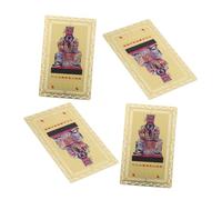 FIXOSHEE 4 Piezas Tarjetas Amuleto Feng Shui de Latón Protección contra Energías Negativas Buena Suerte Riqueza Símbolo Chino para Cartera y Logro Personal