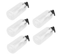 FIXOSHEE 5 Piezas Botella Dispensadora Recargable Bote Subenvase con Bomba de Presión Negro para Gel y Jabón Líquido Diseño Práctico y Duradero para Baño y Cocina