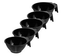 FIXOSHEE 5 Piezas Cuencos para Tinte de Cabello de Plástico Resistente para Peluquería y DIY Bol para Tintes y Faciales Portátil y Ligero Color Negro