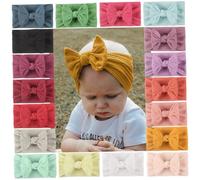 FIXOSHEE 5 piezas Diademas para Niña con Lazo de Nylon y Texturizado Banda Elástica Transpirable para Recién Nacidos Incluye Beige Rosa Verde Menta y Gris