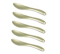 FIXOSHEE 5 piezas Espátulas Pequeñas para Cuidado Facial Aplicadores de Crema y Mascarilla Herramientas Metálicas Portátiles para Maquillaje y Contorno de Ojos Diseño Elegante Dorado