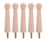 FIXOSHEE 5 piezas Gancho de Madera Maciza con Tornillo Espiral para Colgar Ropa Sombreros y Toallas Paredes Puertas y Armarios Diseño Oscilante para Uso Versátil Hogar y Oficina