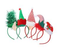 FIXOSHEE 5 Piezas Hebilla de la cabeza de la diadema de Navidad Accesorios para el cabello navideño diademas navideñas para mujer sombreros de fiesta aro tela