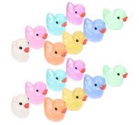 FIXOSHEE 50 Piezas Mini Figuras de Resina Luminosa para Decoración de Jardín y Casa de Muñecas de Patitos Pequeños Que Brillan la Oscuridad para Paisaje Miniatura y Manualidades