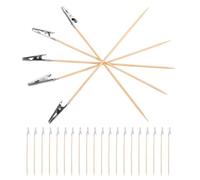 FIXOSHEE 50 Piezas Pinzas de Cocodrilo de Madera para Modelado Sujetadores de Notas y Fotos Clips para Aerógrafo Soporte Compacto para Manualidades y Pintura de Modelos