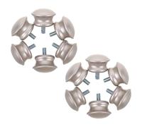 FIXOSHEE 6 Piezas 6 Tapones Decorativos de Remates para Barra de Cortina Redonda de 16 MM, Diseño Atornillable de Plástico Plateado, Remates para Barra de Cortina Ventana y Armario,