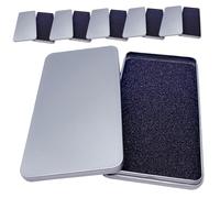 FIXOSHEE 6 piezas Caja Metálica de Almacenamiento con Tapa de Unidades Caja de Hojalata con Espuma Protectora para Fundas y Pantallas de Teléfono Duradera y Portátil Color Plata