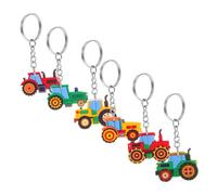 FIXOSHEE 6 Piezas Llaveros Vehículos Agrícolas Diseño Divertido Fiesta Premios Clase Temática Construcción para Cestas Pascua