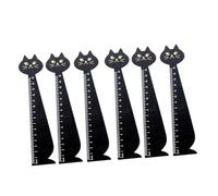 FIXOSHEE 6 Piezas Reglas Escolares de Madera con Diseño de Gato Caricatura Útiles para Estudiantes Duraderas y Portátiles para Uso Oficina y Aula