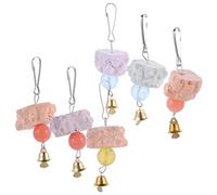 FIXOSHEE 6piezas Juguetes para Pájaros con Piedra De Masticar Portátil Colgantes con Campana para Loro Accesorio Decorativo Antiestrés y Desgaste Dental