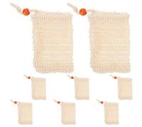 FIXOSHEE 8 Piezas Bolsa de Malla para Jabón con Cordón de Unidades Bolsa para Ducha Secado Rápido Colgante Higiénica para Limpieza y Corporal