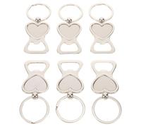 FIXOSHEE Abridor de Botellas Portátil de Aleación de Zinc Llavero Mini Abrebotellas Manual Resistente en Forma de Corazón 6 Piezas para Viajes Fiestas y Uso Diario