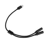 FIXOSHEE Adaptador Divisor de Audio Usb-c Conector Dual 3,5 Mm para Auriculares y Micrófono, Cable de 28 Cm Negro, Compatible Pc, Portátil y Tabletas, Conector de Micrófono para