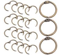 FIXOSHEE Anillos Metálicos Desmontables 20 X 15 MM 50 Unidades Color Bronce para Encuadernación de Hojas Sueltas, Catálogos y Proyectos Artesanales