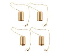 FIXOSHEE Apagavelas de Latón Pequeño 4 Piezas con Cadena, Campana para Apagar Velas de Mecha, Extintor Seguro para Velas Perfumadas y Lámparas de Botella, Accesorio Decorativo Hogar