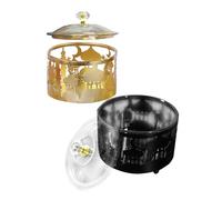 FIXOSHEE Bandejas para Dulces Estilo Medio Oriente 2 Piezas Pequeñas de Colores Dorado y Negro Contenedores Decorativos para Aperitivos y Postres Recipientes Ligeros para Fiestas y Hogar