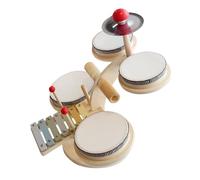 FIXOSHEE Batería de Juguete de Madera 9 a 12 Años, Instrumento Musical de Percusión Educativo, Batería de Jazz Infantil Portátil y Segura para Desarrollo Sensorial