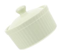 FIXOSHEE Bol Cerámico para Hornear con Tapa Resistente al Calor Pequeño para Postres y Sopa para Horno y Microondas para Cocina Color Verde